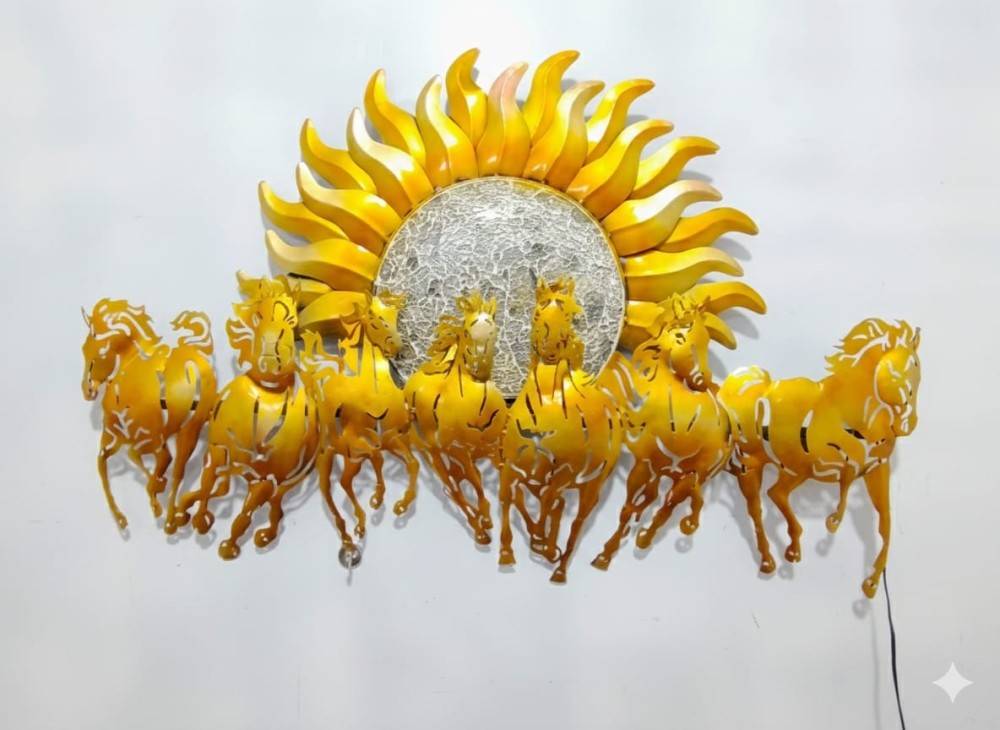 7 RUNNING HORSE GOLDEN AND MIRROR WORK