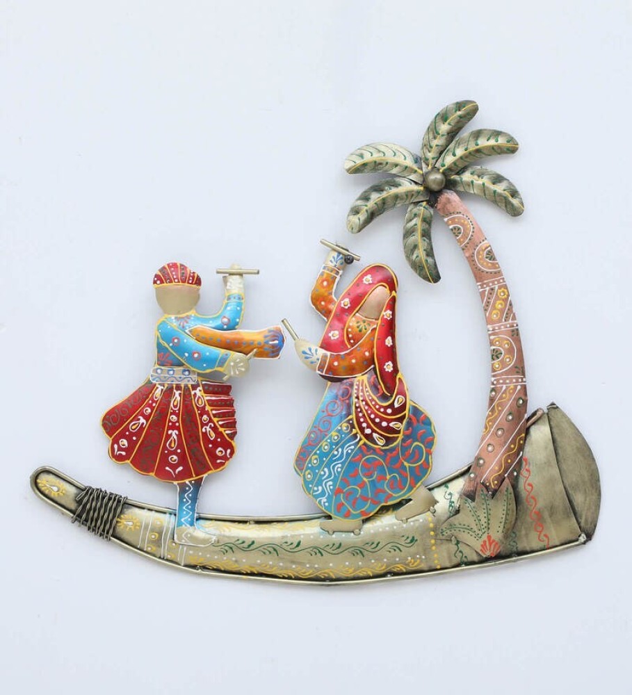 COUPLE DANCHING Rajasthani Metal Wall Art